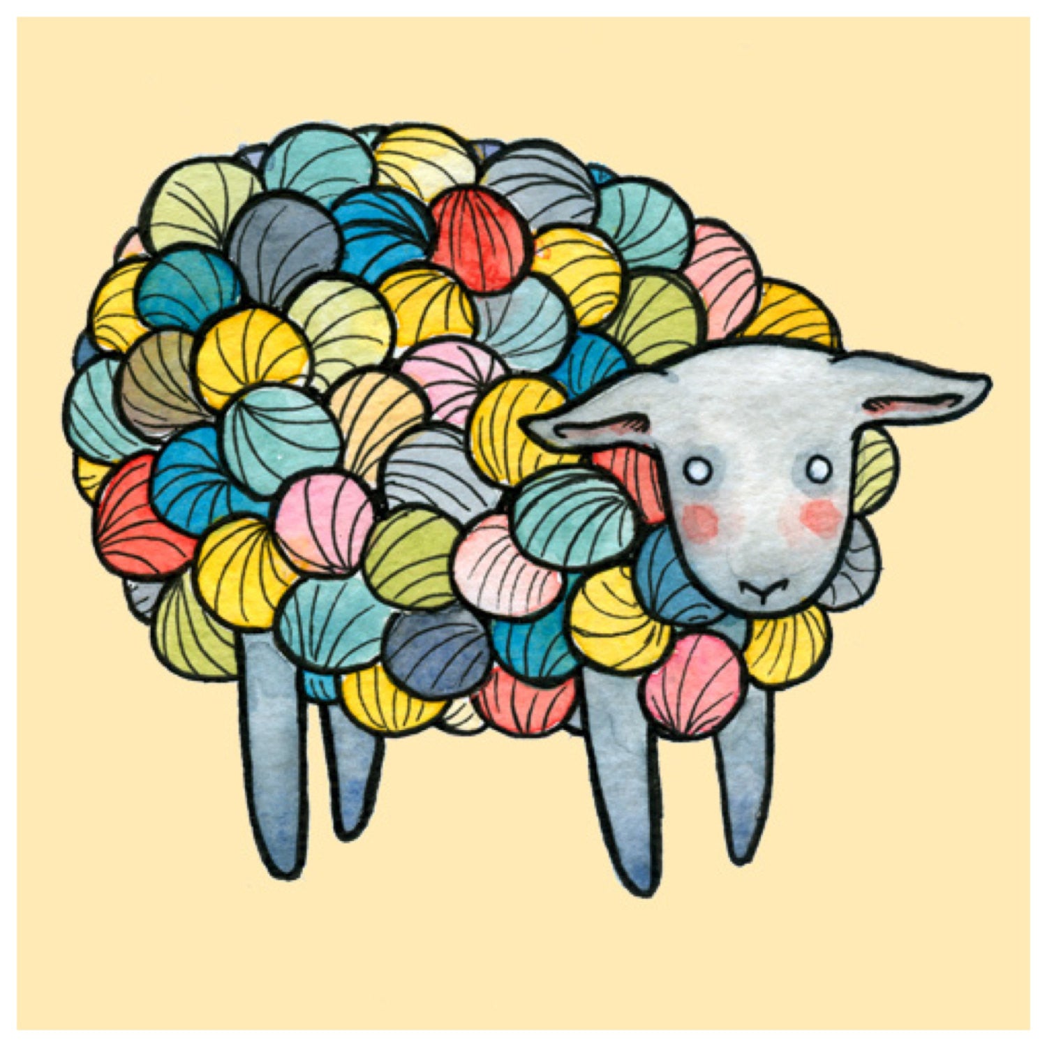 Colorful Yarn Sheep – Danielle V Designs